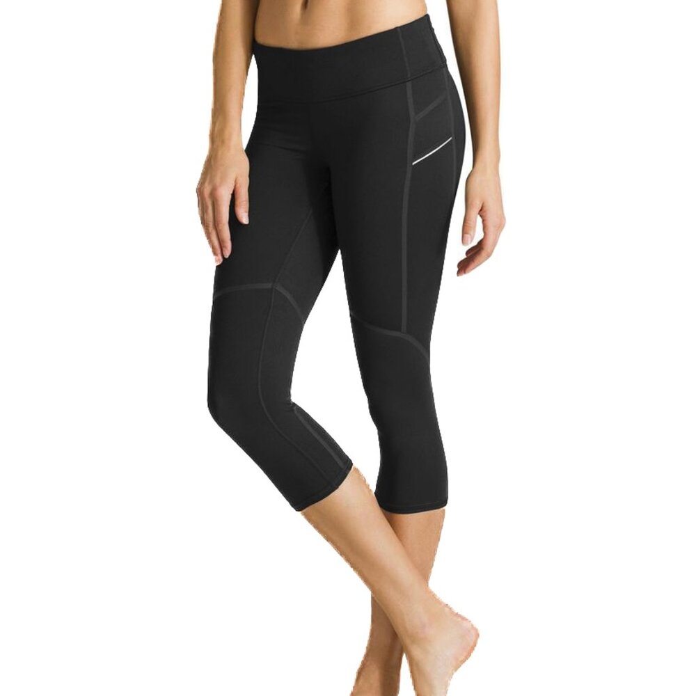 Athleta Stride Capri Workout Yoga Pants Recycled Polyester Black Size S - NWT